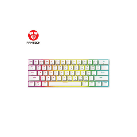 Fantech Keyboard Mk857 Maxfit61 Rgb Wired Mechanical Gaming White Edition